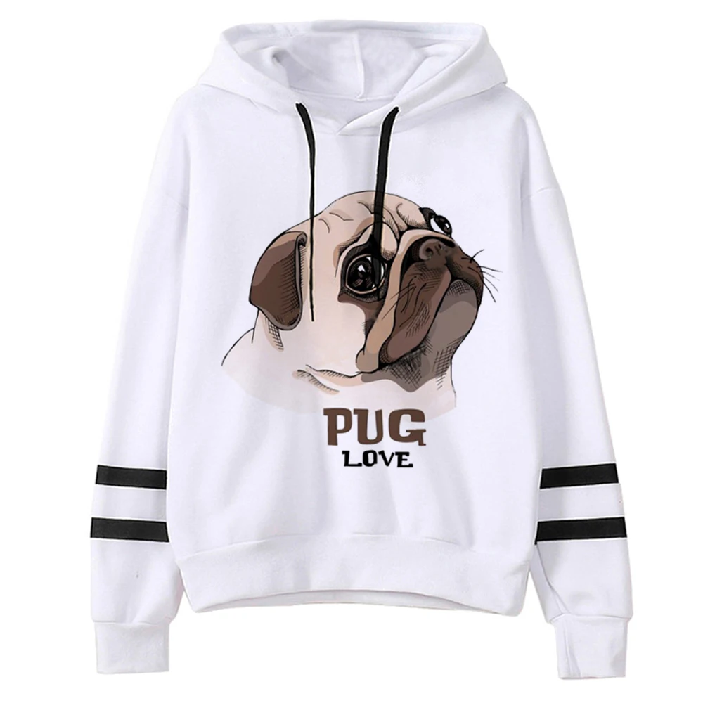 

Pug hoodies women long sleeve top 90s Winter sweater Hooded Shirt female Winter pulls