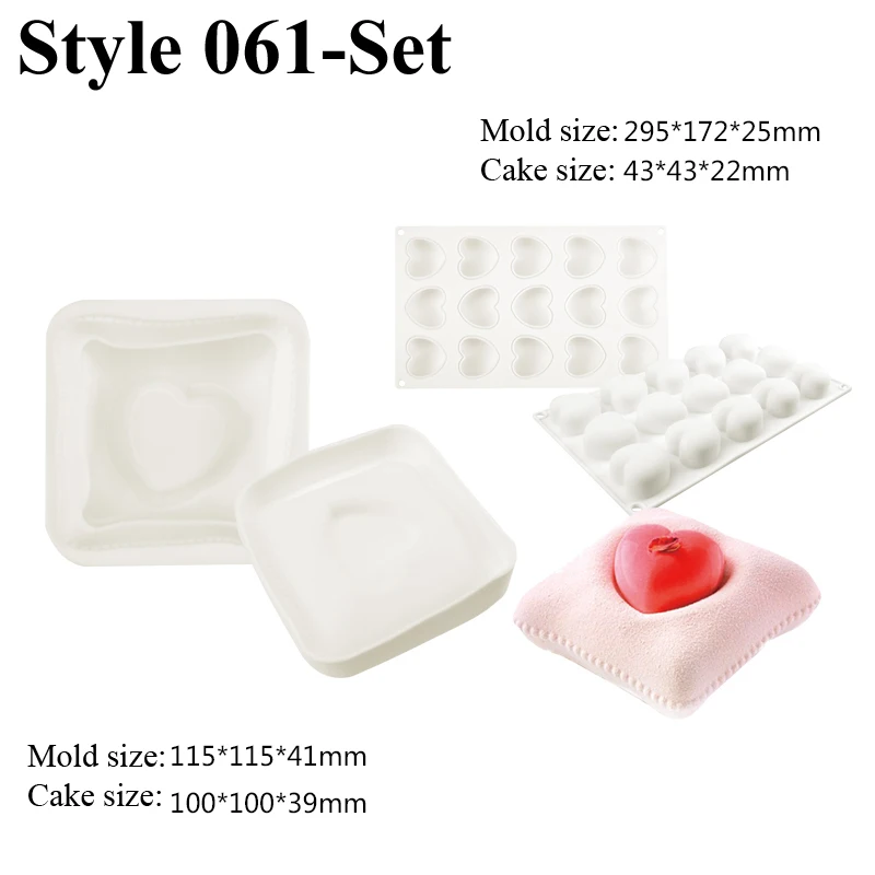 Silicone Heart Shaped Cake Mold Silicone Tray for Baking Chocolate