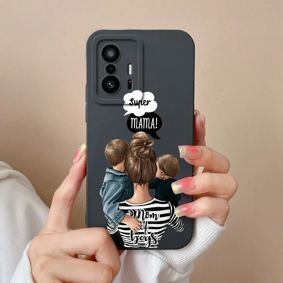 Fashion Design Matte Liquid Silicone Case with Screen Protector for Xiaomi 11T Pro - Sweet Girls Collection
