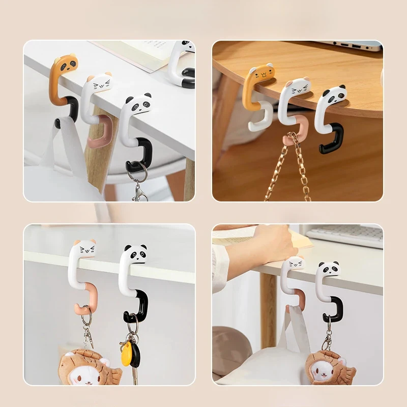 1/2/3/4개 사무실용 사이드 행잉백, 책상 옆 백팩 걸이, 책상 옆 행잉백, 드릴링 없이 설치, 탈부착 가능