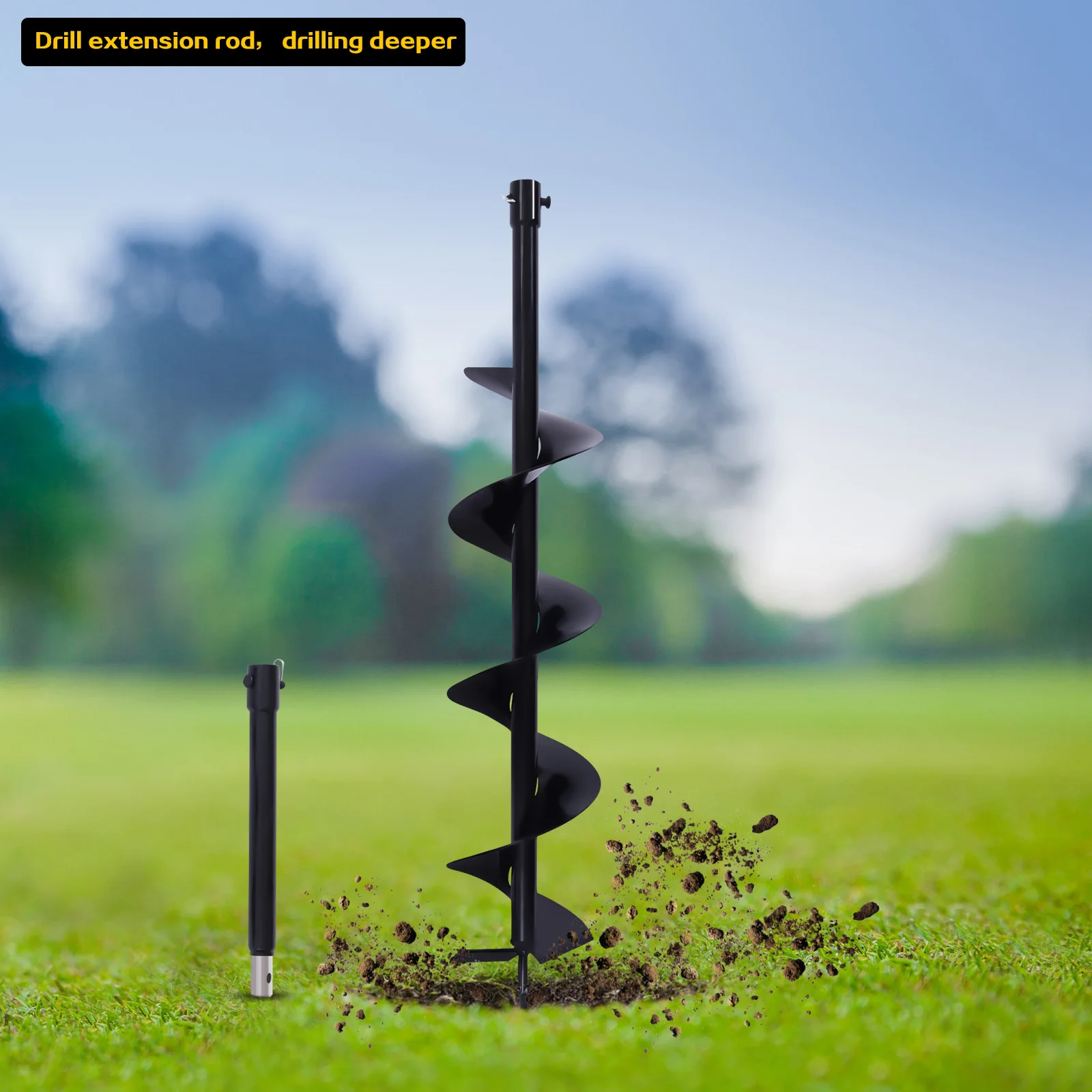 Rust-proof Auger Bit 6In for Post Holes Replacement Earth Digger Planting Drill 3