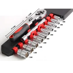 12 - Piece Multifunctional Ratchet Socket Wrench Tool Set (1 Set)