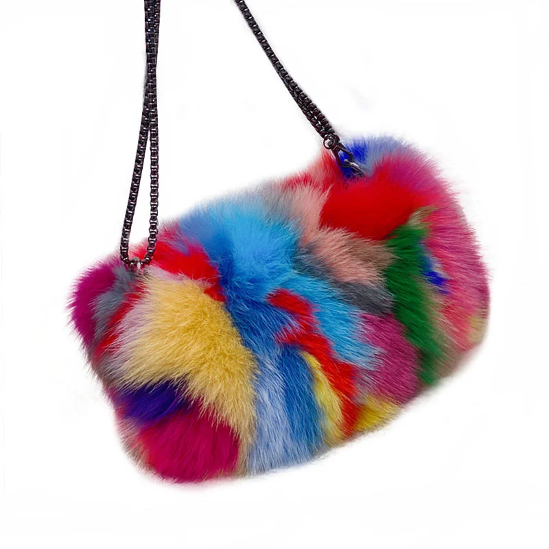 Natural Fox Fur Bags For Women Luxury Designer Hand Bags Shoulder Bag Women's Bag Trend Party Crossbody Fur
