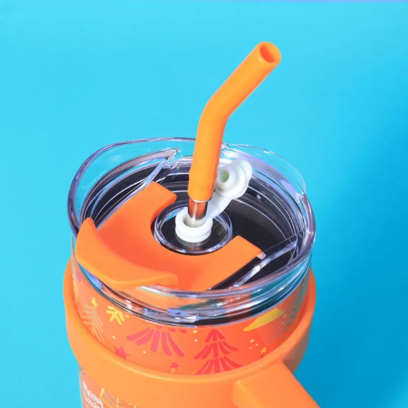 304 Stainless Steel Christmas Ice Bullion Cup 40Oz Large Capacity Thermal Insulation Cold Straw Wholesale