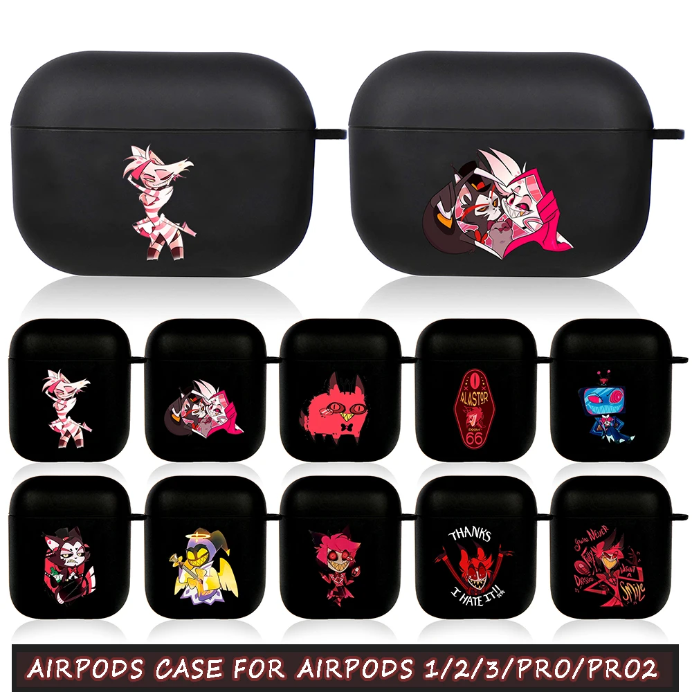 Popolare Cartoon Alastor Chibis Airpod Custodie Air Pro 3 Per Airpods Pro 2 3Rd Pods Gen Airpord Cover Custodia Nera Funda