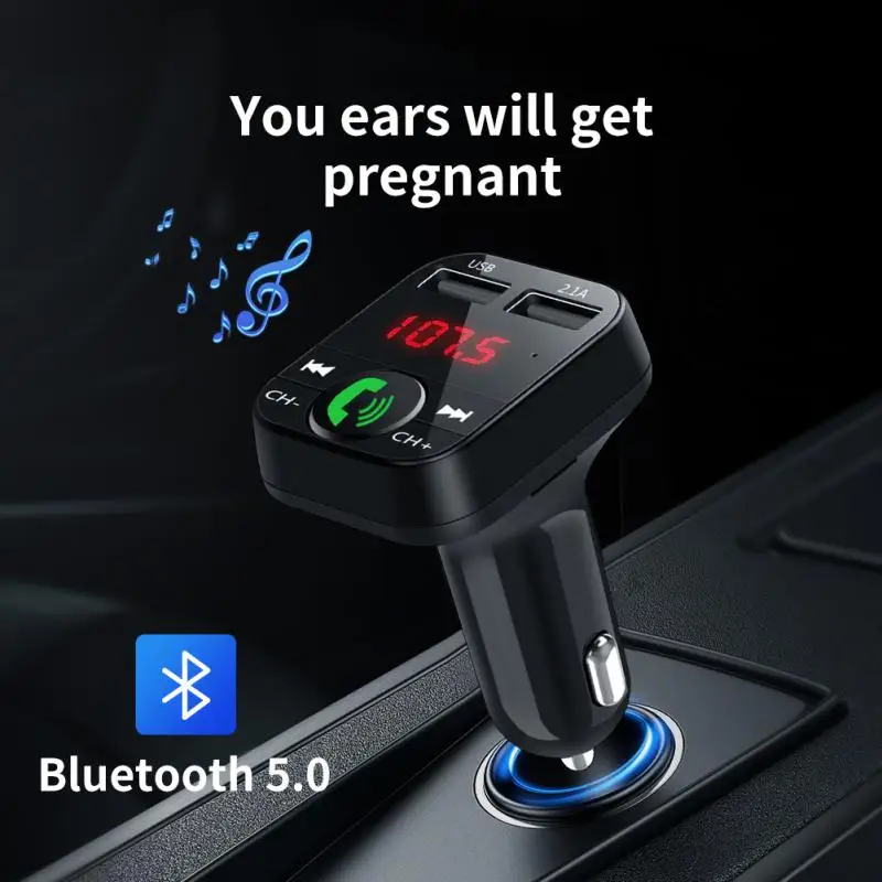 

RYRA Car Bluetooth-compatible 5.0 FM Transmitter Mp3 Player With Multi-function Button USB Music Quick Charger Car Accessories