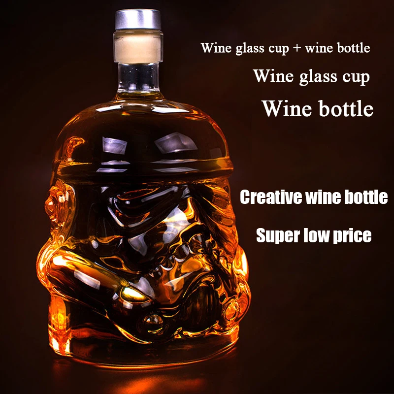 Wine Glass Set Storm Trooper Helmet Whiskey Decanter Whiskey Glass Cup Wine Glasses Accessories Creative Men Gift Bar Party