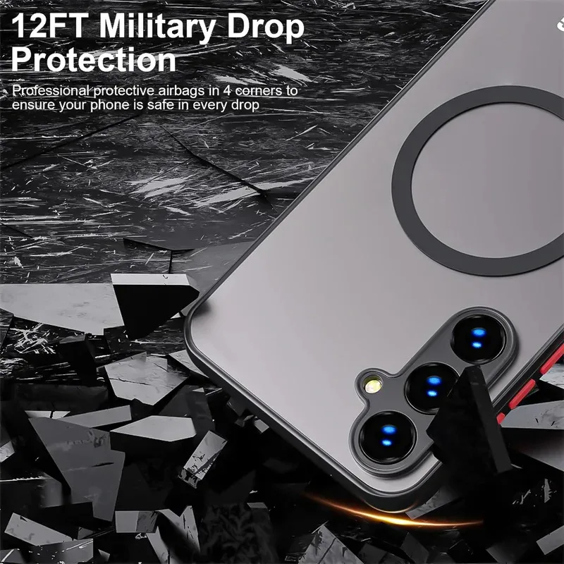 Shockproof Armor Magnetic Translucent Phone Case