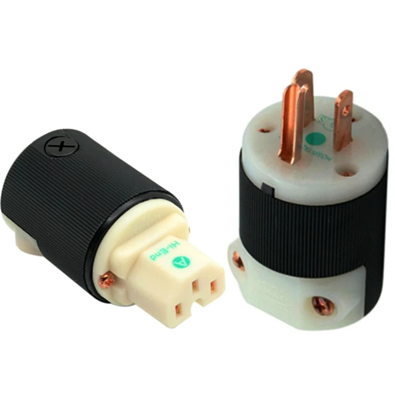 Premium Pure Copper Plated HiFi Audio AC Power Plug - 15A 125V