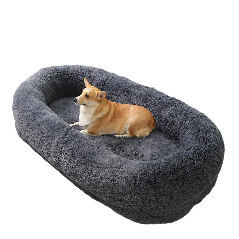 Multifunktionales Bodenbett für Menschen & Hunde, 165x100x30cm, Waschbares Menschen-Hundebett mit Abnehmbarem Bezug, Warm & Komfortabel Extra Groß – Detail 11