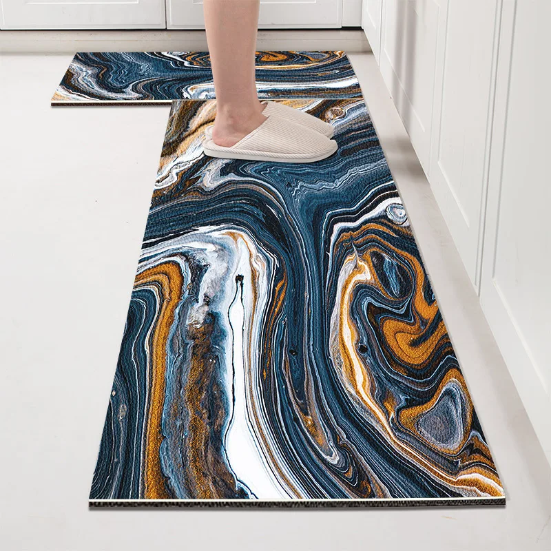 thumbnail image 1 of Alfombrilla de cuero para cocina, resistente a la suciedad, duradera, lavable, lavable y no lavable, resistente a la suciedad, alfombra de área grande, 1 of 5
