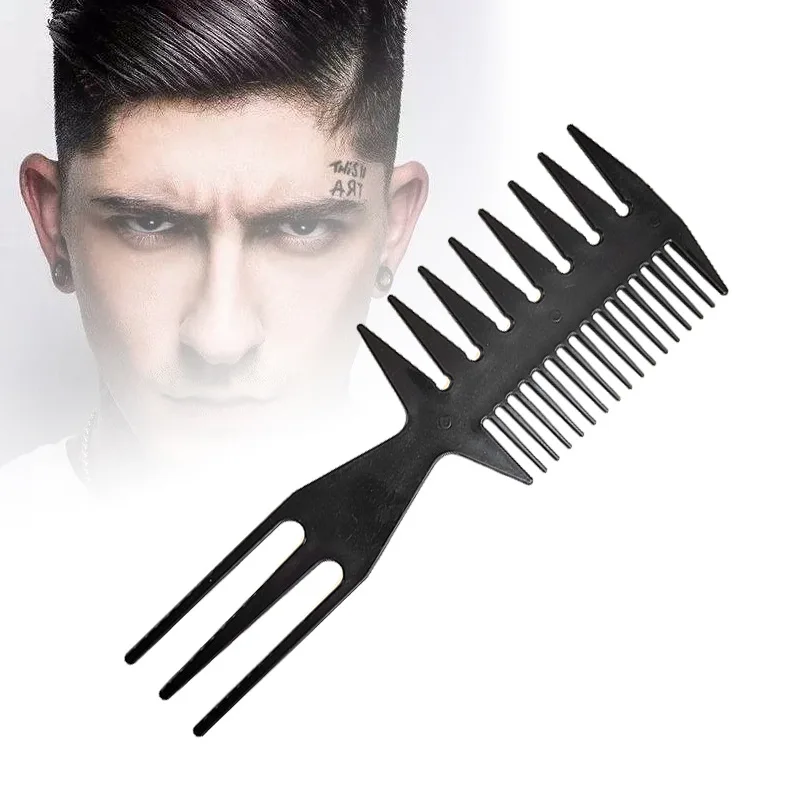 Big Teeth Double Side Hair Brush Barber Hair Dyeing Cutting Coloring Fish Bone Shape Man Styling Tool