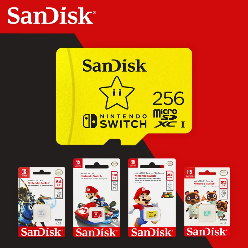 SanDisk microSDXC Memory Card for Nintendo Switch Game 64GB 128GB