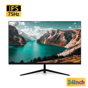 데스크톱 LED 디스플레이 FHD IPS 패널, 24 인치 모니터 PC, 75Hz, 2ms 디스플레이, VGA HDMI 호환 1080P, 사무실 컴퓨터용