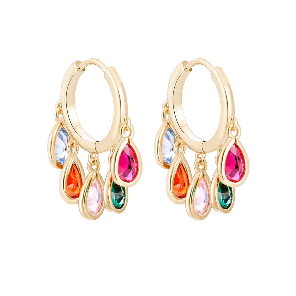 

Bohemia Colored Hoop Earrings for Women Teen Girls,Kpop Small Congo Endless Hoops Earring Stainless Steel Jewelry Hypoallergenic