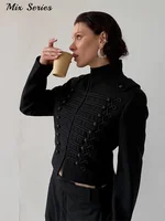 Veste courte à col montant pour femme, manteau court à simple boutonnage et manches longues, vêtements d'extérieur de Style décontracté, nouvelle collection printemps 2026 6