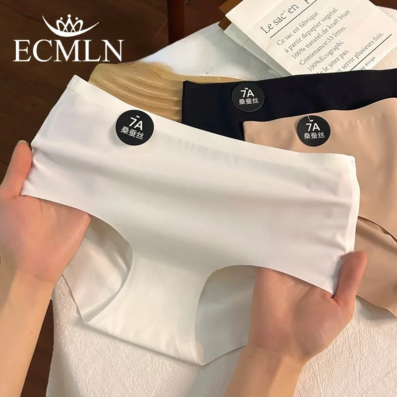 6 Pcs/Lot Women's Summer Briefs Ice Silk Seamless Underwear Ladies Soft Ultra-thin Breathable Panties Underpants