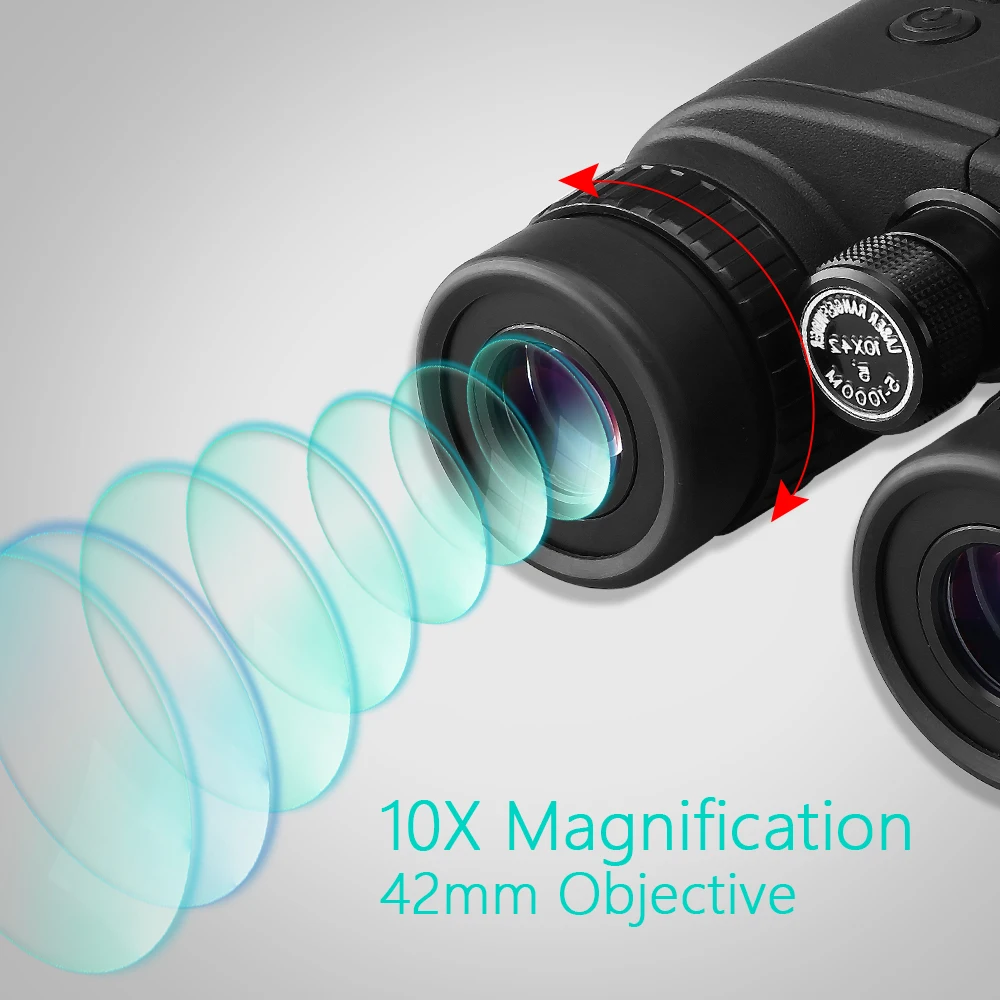 ZIYOUHU Outdoor Hunting Laser Rangefinder Angle/Height /Flag HD 10X42 Laser Ranging Binoculars 1200M & 2000M Distance Measurer laser rangefinder