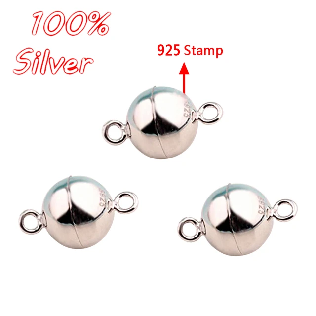 925 Sterling Silver Magnetic Necklace Clasps and Closures Magnetic