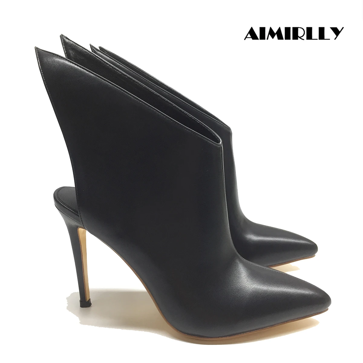 

Fashion Women's Ankle Boots Pointed Toe High Heels Booites Slingback Autumn Spring Outfit Footwear in Black