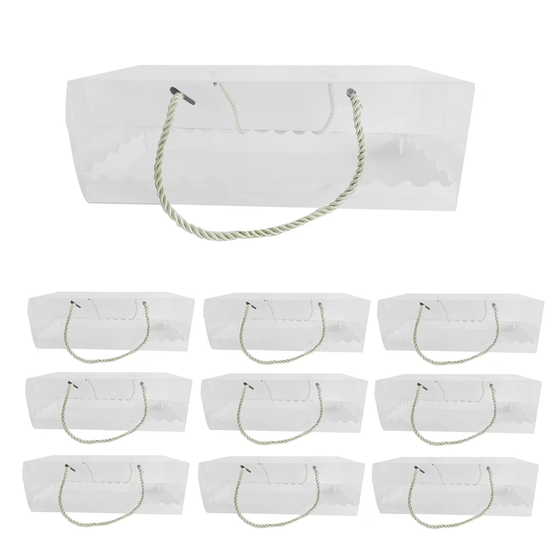 

10 шт., прозрачный пластиковый контейнер для хлеба с ручкой