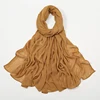 107127-b4f8b4.jpg Nouveauté froissé rayonne Hijab femmes musulman écharpe châles solide Foulard enveloppes grande taille plaine islamique Turban bandeaux Foulard