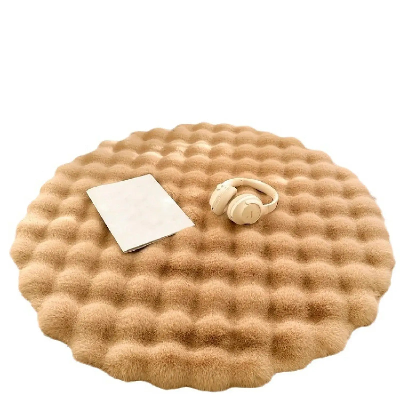 Round Plush Rug Nonslip Bottom Modern Comfortable Area Rug Floor Carpet Doormat for Living Room Dorm Hallway Porch Nursery