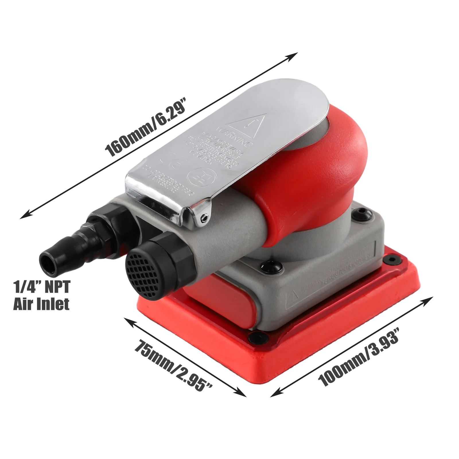 Square air sander 75*100MM Square Pneumatic Grinder Automobile Furniture Surface Polishing Abrasive Grit Tool Accessories 3
