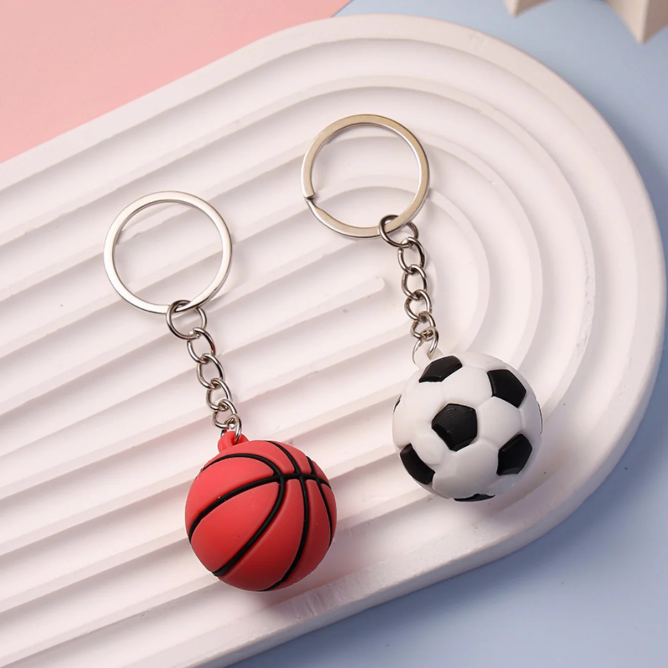 Sports Keychain Simulation Football Basketball Volleyball Tennis Rugby Keychain