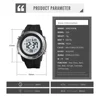 SKMEI 1524 For Mens Waterproof Chrono Count Down Male Hour montre homme Big Dial Sport Men Watch 2 Time LED Digital Wristwatches 6