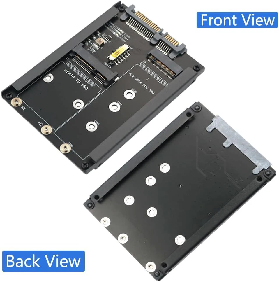 2 in 1 MSATA 및 B 키 SSD를 2.5인치 SATA III로 변환하는 프레임 브래킷 포함, mSATA SSD 7mm 드라이브 M.2를 SATA Ngff 엔클로저 어댑터로 변환합니다.