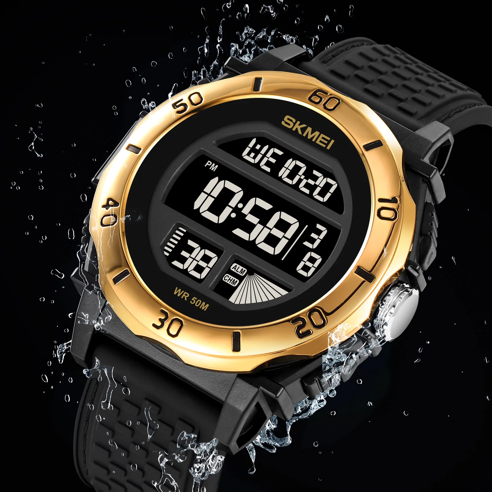 

SKMEI Trendy Fashion Big Dial Casual Ssports Teen Stopwatch Chronograph Luminous Waterproof Cool Men's Electronic Watch 2099