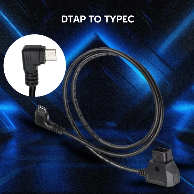 Dtap to Type C Cable,Camera Battery Power Supply Cord D Tap Input to USB C Output Charging Wire Line for V Mount Battery
