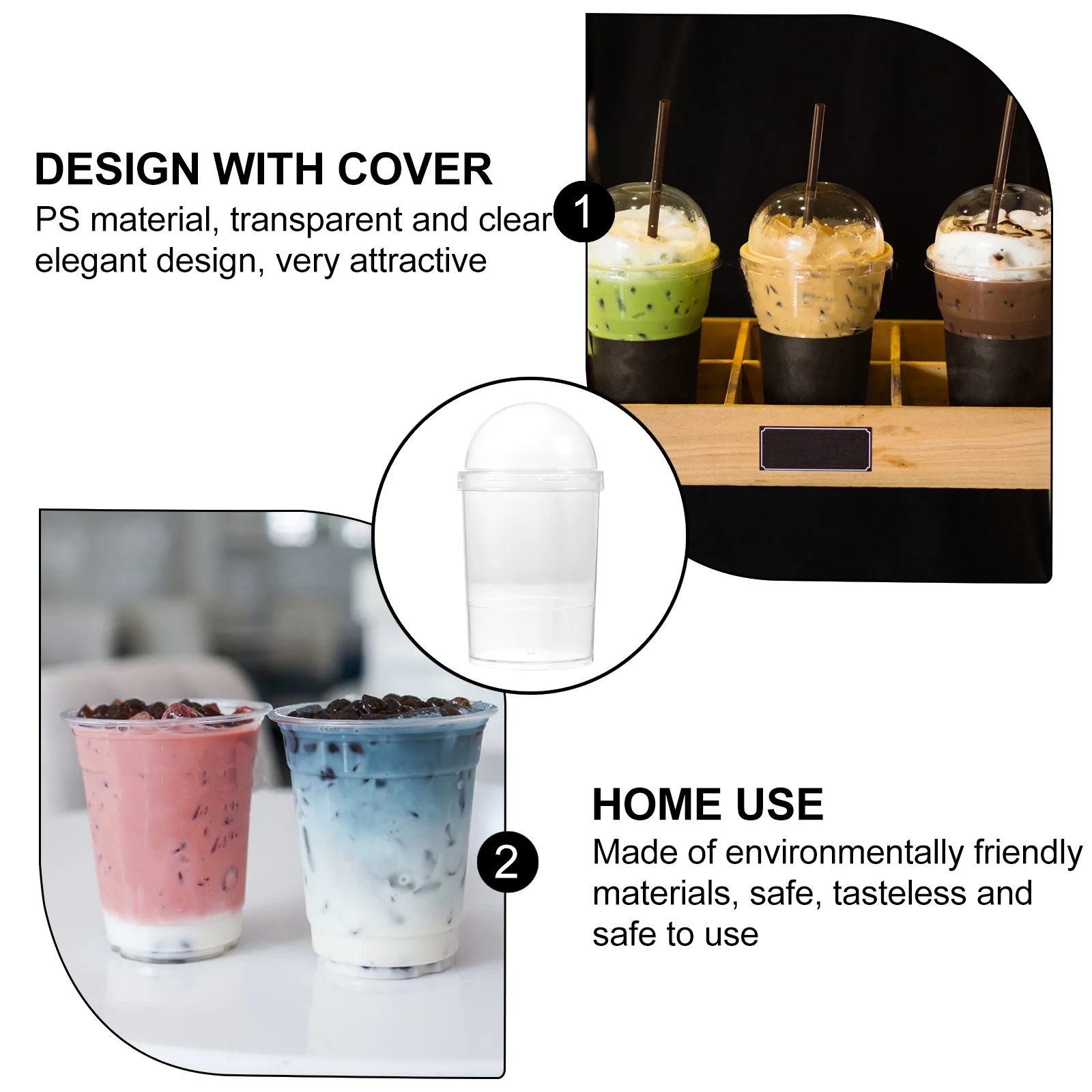 20 Pcs Sweet Dessert Cup Plastic Mugs With Lids Pudding Cups Jelly Parfait Ice Cream Disposable Cups Transparent Mugs Elegant