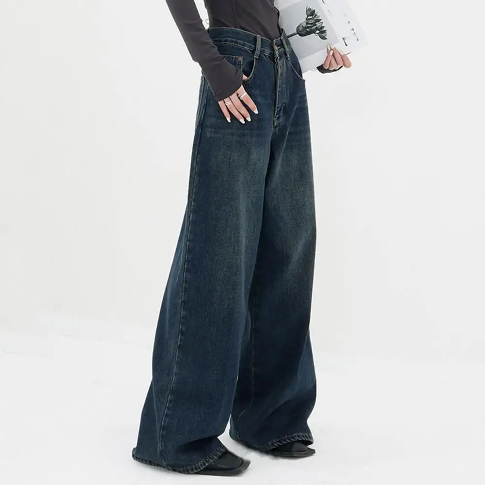 Comodi Pantaloni A Gamba Larga Jeans A Gamba Larga Da Donna Jeans Vintage A Vita Alta A Gamba Larga Per Donna Pantaloni In Denim Retrò Per L'Autunno