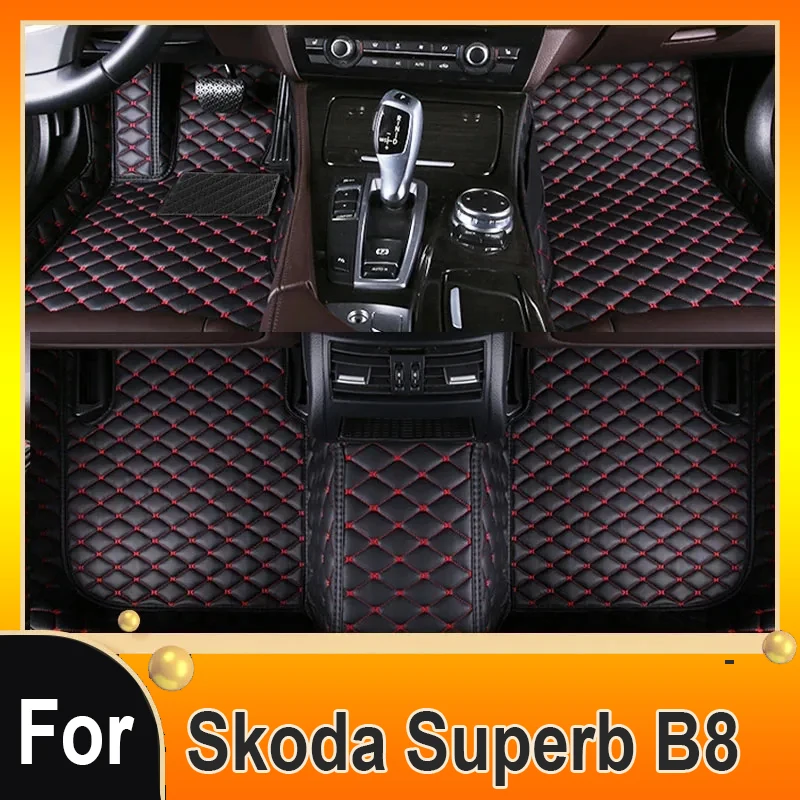 

Автомобильные коврики для Skoda Superb B8 3V 2016 ~ 2022 2021 2020 коврики кожаные напольные коврики внутренние части водонепроницаемые накладки автомобильные аксессуары