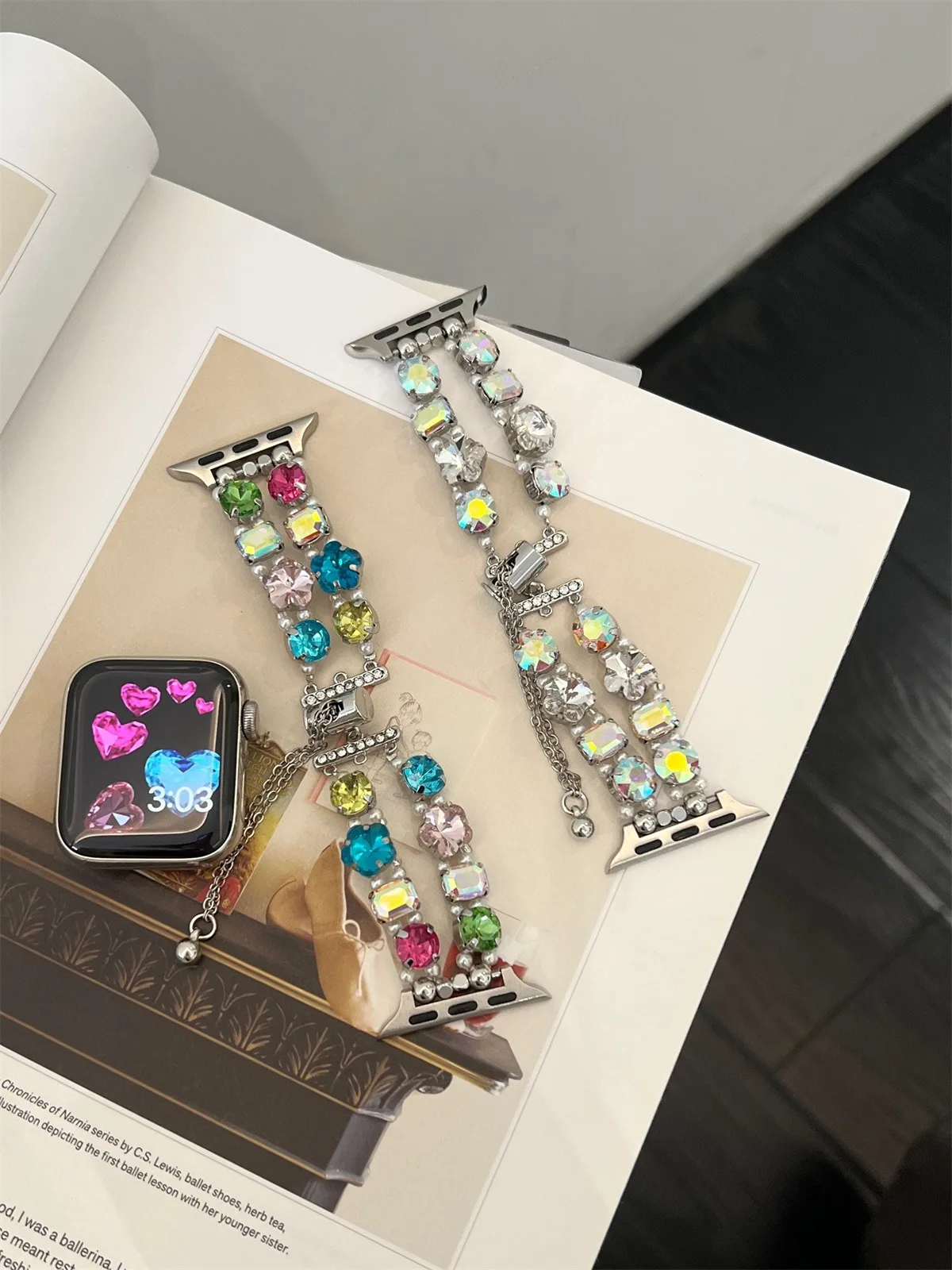 Cinturino per orologio in acciaio inossidabile per gioielli per iWatch Ultra 2 Series 10/9/8/7/6/5 Cinturino per orologio alla moda 42/44/45/46/49mm 38/40/41mm_voghion.com