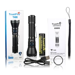 High - Powered Tactical Rechargeable LED Flashlight with USB Charging and IP68 Waterproofing (Black)