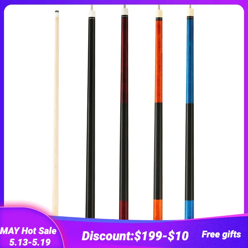 

Newest MD Cues 58 Inch 19oz-20oz 1/2 Maple Billiard Stick Pool Cue Set 12.5mm Tip Maple Butt 4 Colors Professional Stick Kit