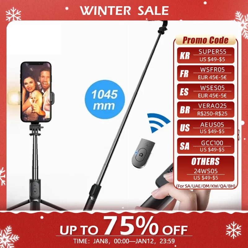 MiniSelfieStickBluetoothLedFillLightTripodeParaMovilLamp