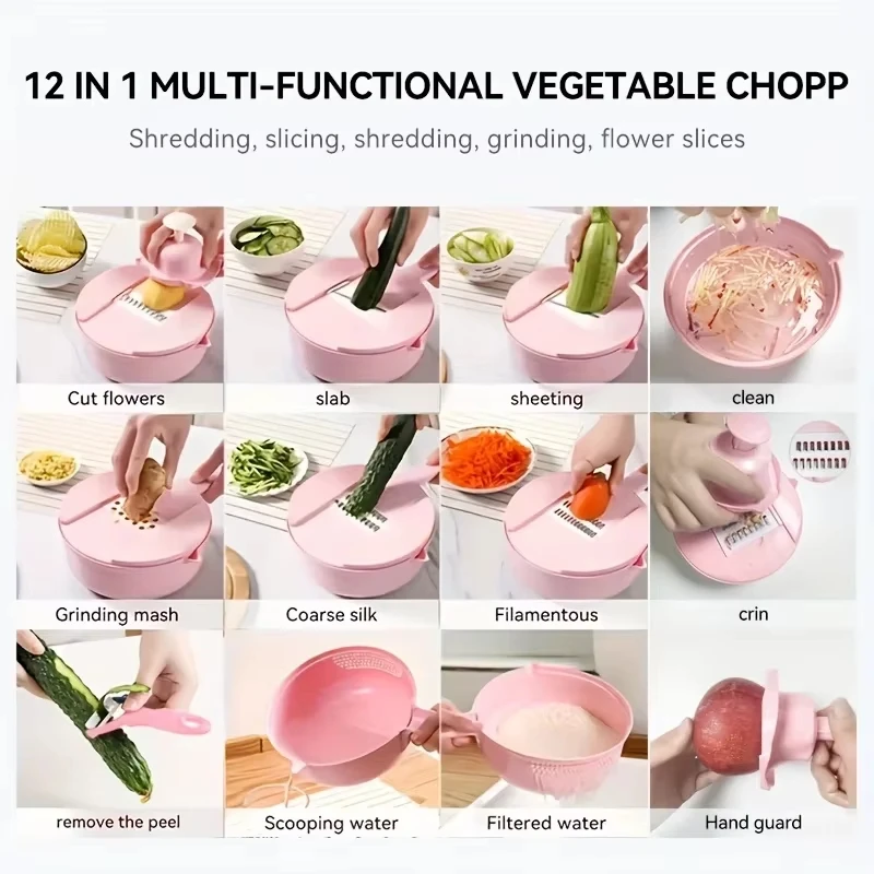 7/9 in 1 Vegetable Cutter Gadgets Multi-Functional Potatoes Manually Cut Shred Slicer Grater Kitchenware Acceesories Tools