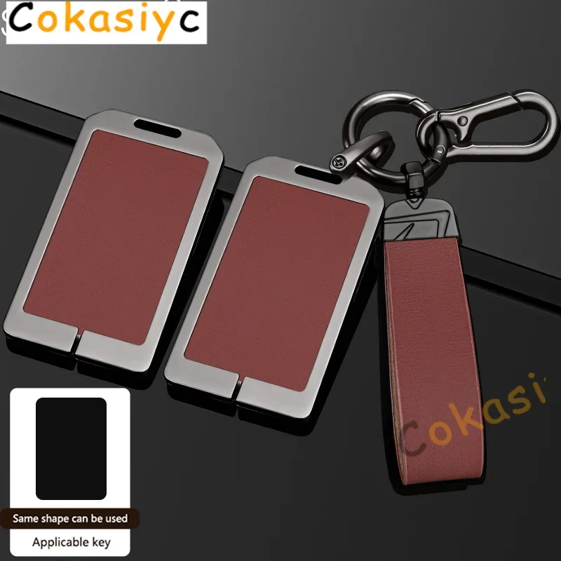 For Tesla Model 3 Y Keychain NFC Card Holder Key Card Keyless Protector Leather Car Remote Key Case Cover Auto Styling Accessory