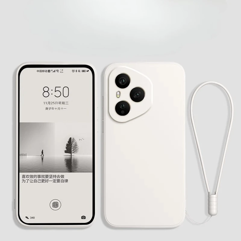 Liquid Silicone Matte Shockproof Bumper Case with Strap - Durable Back Cover s