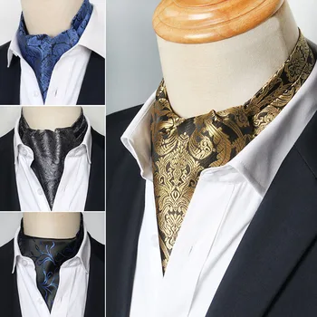 Men's polka dot ascot cravat 1