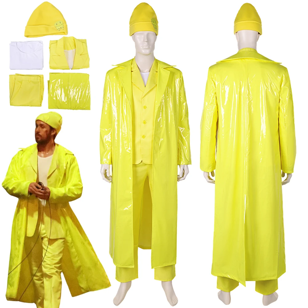 

Colt Seavers Cosplay 2024 Movie The Fall Guy Fantasy Costume Disguise For Boys Men Adult Yellow Suit Hat Halloween Carnival Suit