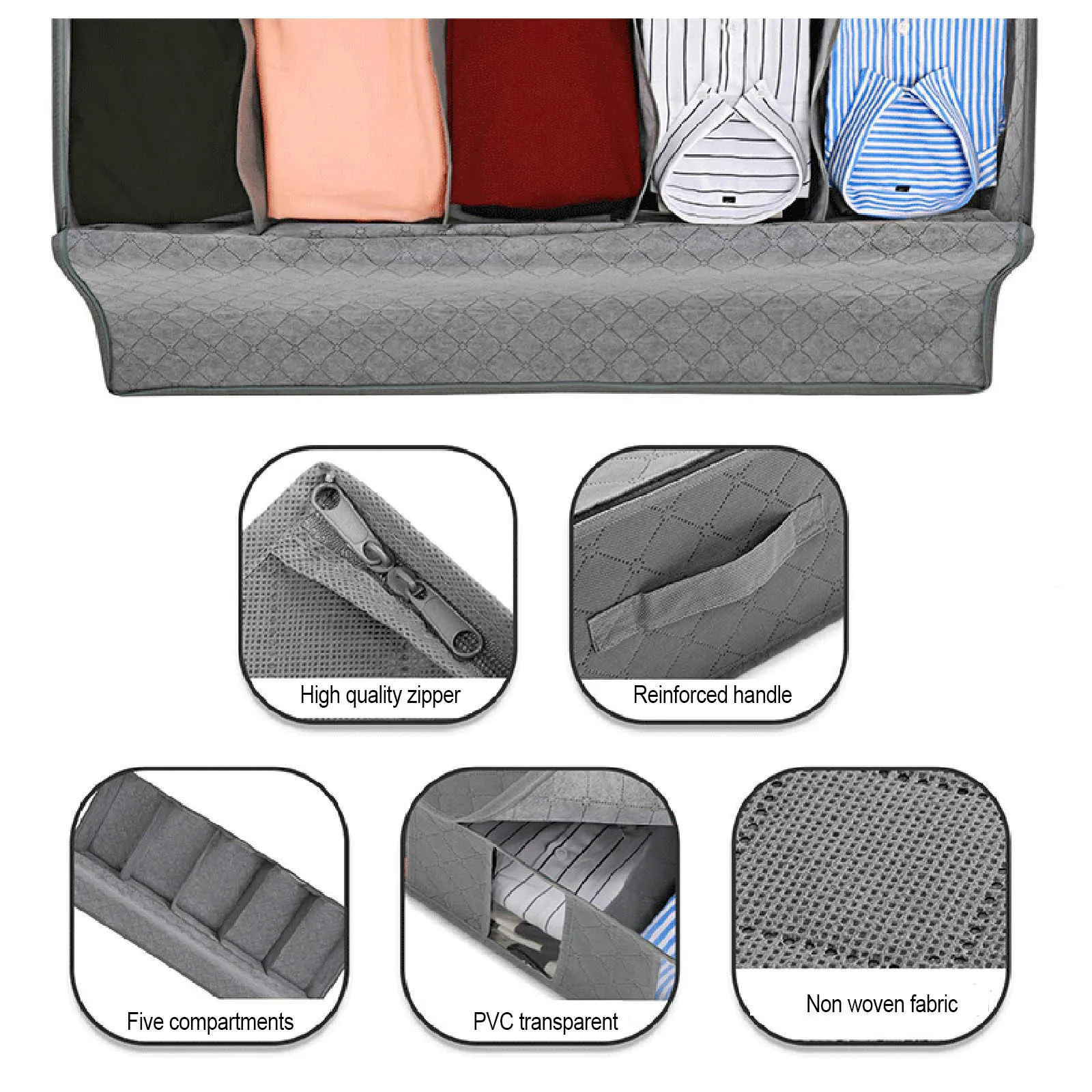 Delication Large Under Bed Storage Boxes Thick Breathable Underbed Clothes Storage Bags Closet Organizer Rangement Organisation 3
