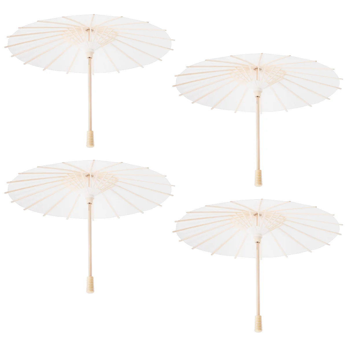 BESTOYARD 4pcs White Paper Parasol Umbrella Chinese Japanese Wedding Decoration Diameter 30cm Random |