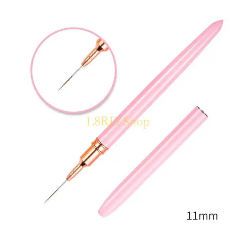 L8RD 5Pcs Art Liner Brushes Set Gel Polish Painting Design Brush Pen Set with Gold Handle for Pulling Lines