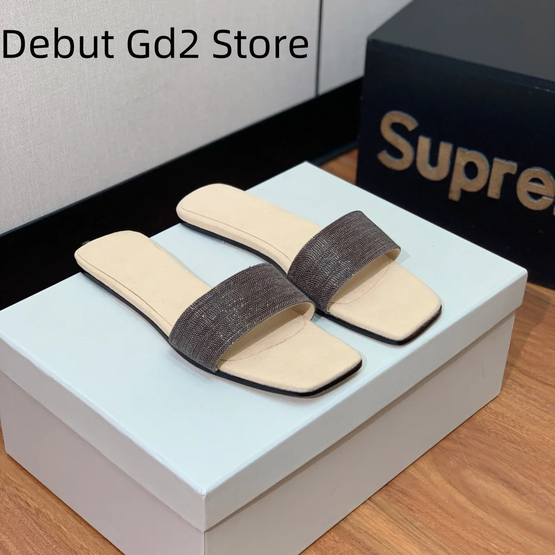 Top quality 2024 new flat shoes Italian luxury women's summer slippers Fashion casual shoes Simple and comfortable women's shoes