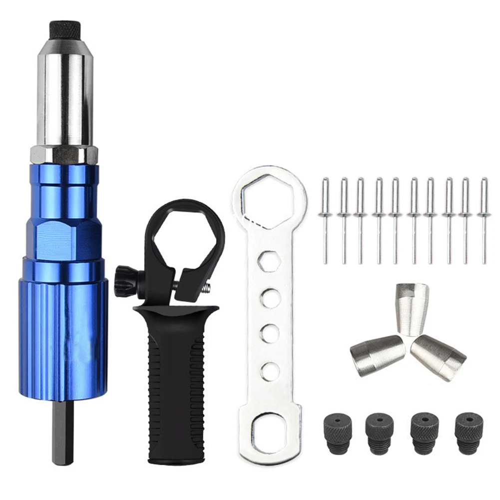 

Electric Cordless Riveting Drill Adaptor Portable Rivet Gun Head Aluminum Cast Shell Riveter Drill Attachment for Pulling Rivets
